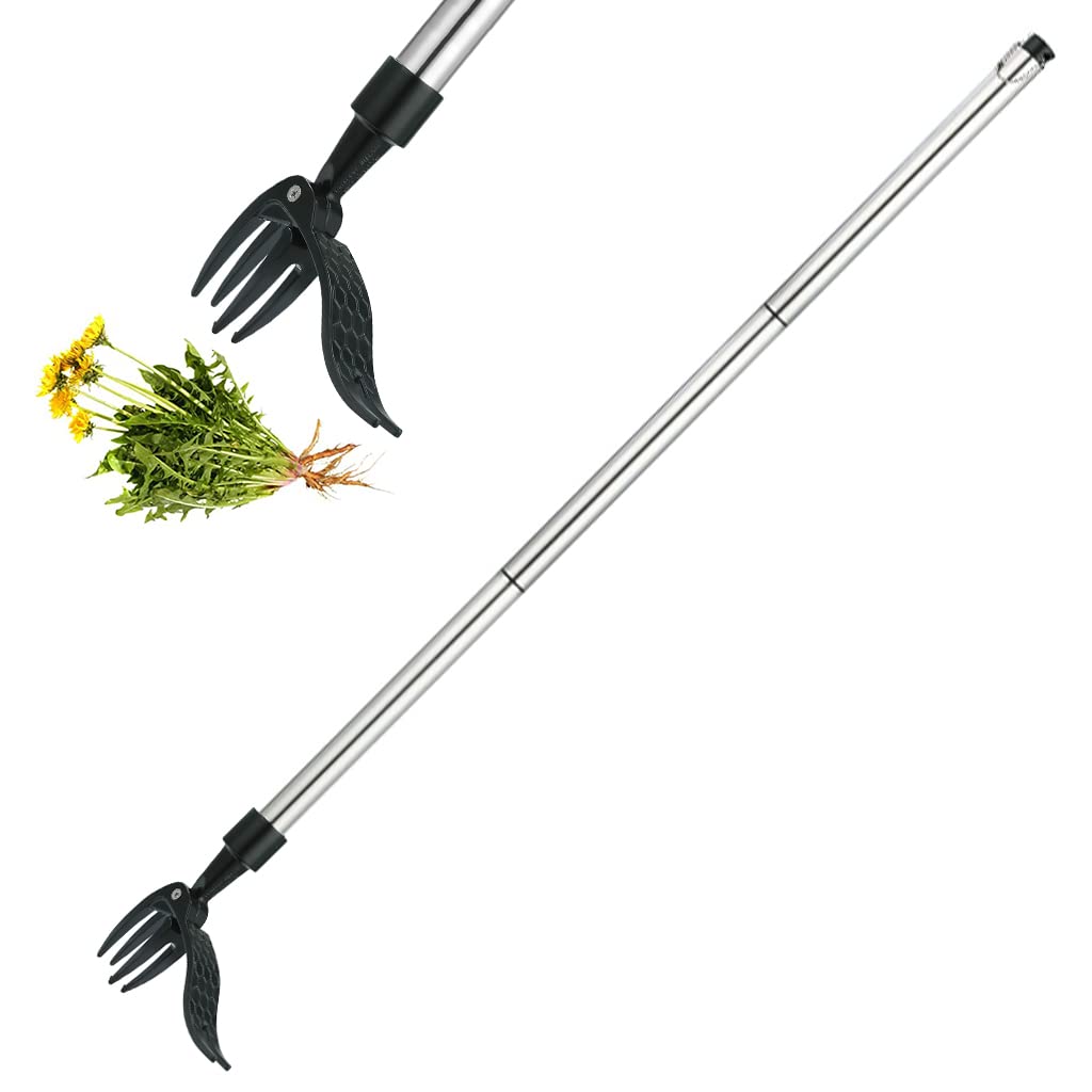 Proberos 1m Weeder Hand Tool for Garden Lawn, Stainless Steel Stand Up Hand Weeder for Terrace Garden, Durable 3 Section Assembly Hand Weeder Manual Weed Puller Proberos 1m Weeder Hand Tool for Garden Lawn, Stainless Steel Stand Up Hand Weeder for Terrace Garden, Durable 3 Section Assembly Hand Weeder Manual Weed Puller